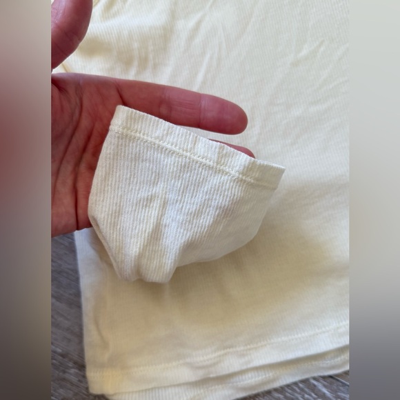 MASSIMO DUTTI ribbed long sleeve white ribbed long sleeve double t-shirt size M - Picture 5 of 8